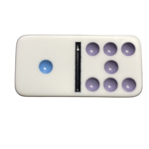Double Twelve Dominoes Replacement Tile 1 7 Color Dot mq - Picture 1 of 3